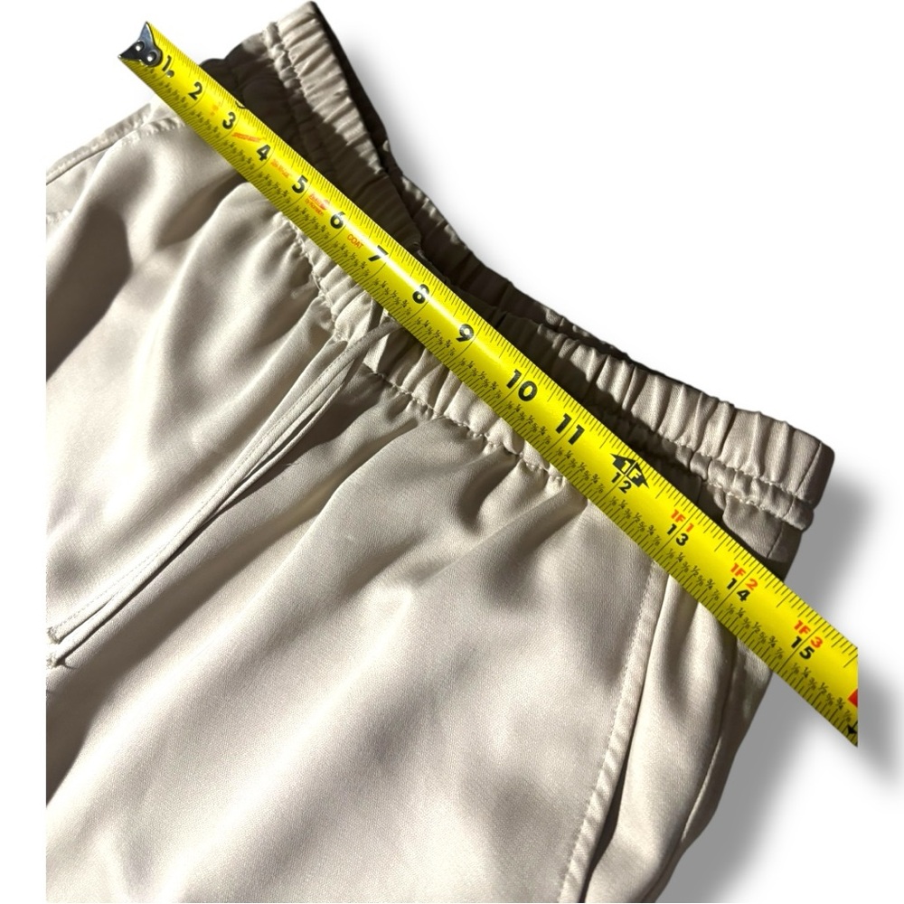 H&M Beige/Cream Soft Comfy High Drawstring Waist Satin Cropped Trousers - Picture 10 of 13